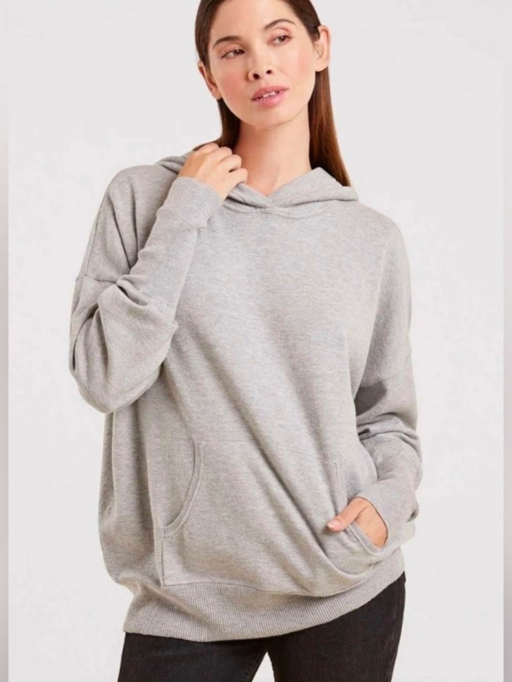 Gap Heathered Gray Vintage Cotton Hooded Sweatshirt